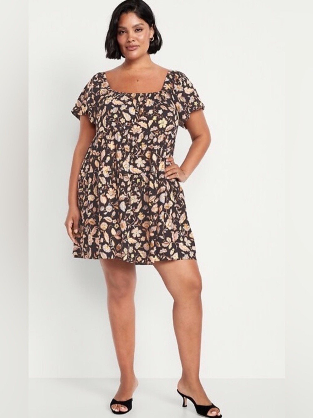 Old Navy Floral Babydoll Swing Mini Dress NWT XXL Summer Wedding Guest Beach